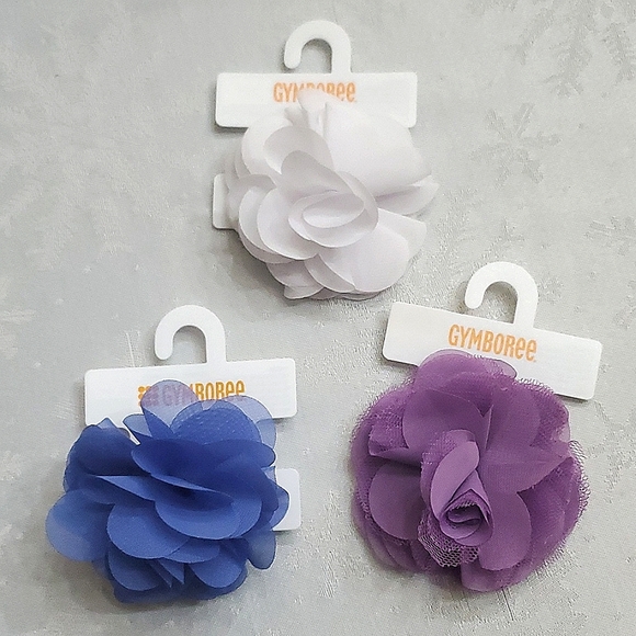 Gymboree Other - Gymboree Lot of (3) Multicolor Floral Ribbon Pony Tail Holder